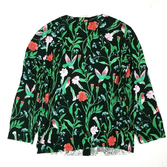 Kate Spade Floral Hummingbird Button Front Knit Cardigan Sweater - Picture 5 of 7